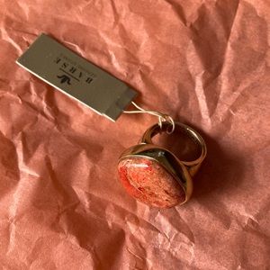 Barse Orange Sponge Ring, size 7